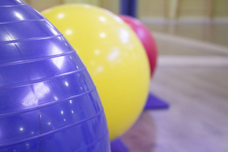 Colored balls for gymnastics and pilates classesの写真素材