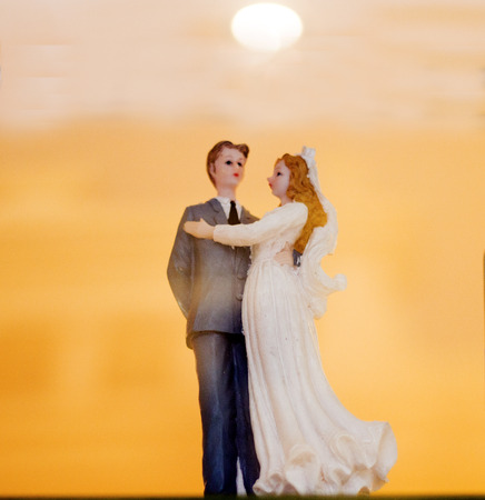 Generic figure of bride and groom for the wedding cake. No peopleの写真素材