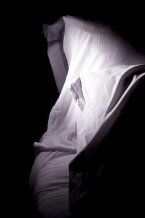 Bed of five star hotel. Close up of pillowsの写真素材