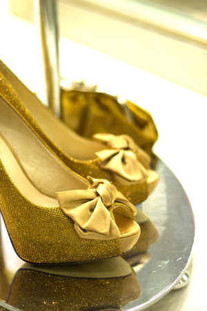 Generic white bridal shoes. No peopleの写真素材