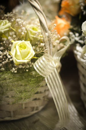 Varied flowers of colors for wedding decoration. No peopleの写真素材