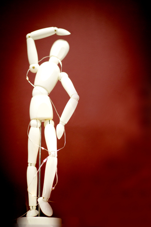 Wooden human figure. Without specific author. Copy spaceの写真素材