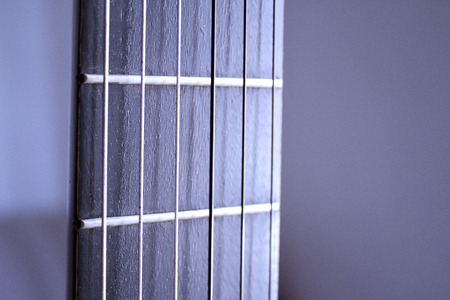 Part of musical instrument with strings. Spanish guitarの写真素材