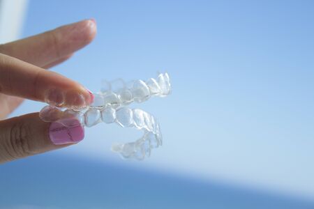 Teeth splint for correction of dental positionの写真素材