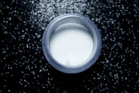 Acrylic nail decoration powder. No peopleの写真素材