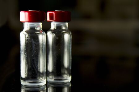 Vaccine vials against virus. Coronavirus Vaccine Study