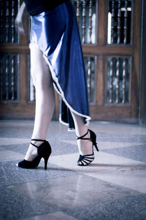 Dancing tango dancer. Posing. Copy spaceの写真素材