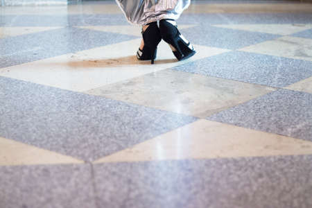 Dancing tango dancer. Posing. Copy spaceの写真素材