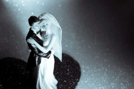 Newlyweds embraced bride and groom