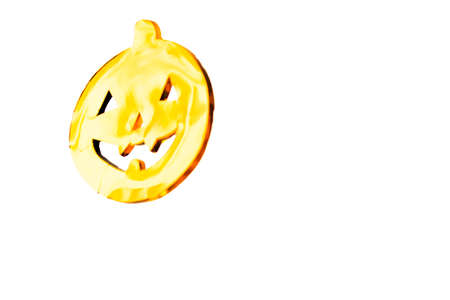 Pumpkin with face drawn for halloween.の写真素材