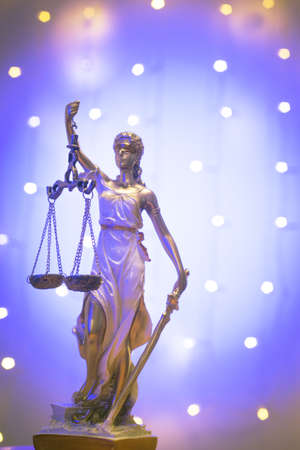 Legal office of lawyers and attorneys legal bronze model statue of Themis goddess of justice. This statue has no specific author. No need model releaseの写真素材