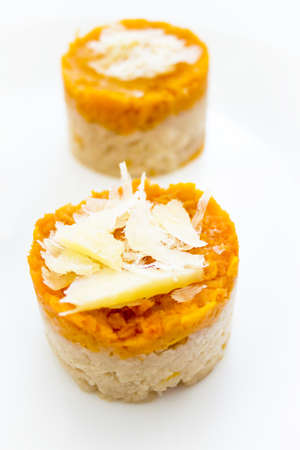 Sweet potato and cauliflower cakes. Vegetarian healthy food. No peopleの写真素材