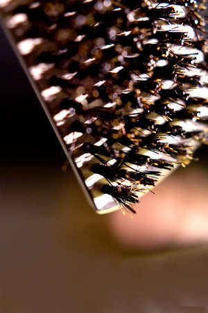 Hair brush with plastic bristles for straightening hair. No peopleの写真素材