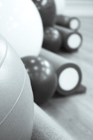 Equipment for gymnastics and pilates exercisesの写真素材