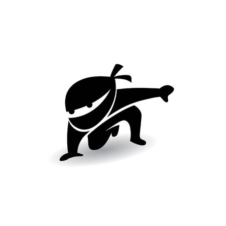 Black Ninja in steady styleのイラスト素材