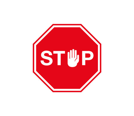 Stop Traffic Sign Symbol Vector Illustration Design Editable Resizable EPS 10のイラスト素材
