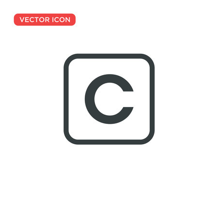 Copyright Symbol Icon Vector Illustration Design Editable Resizable EPS 10のイラスト素材