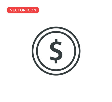 Dollar Coins Icon Vector Illustration Design Editable Resizable EPS 10のイラスト素材