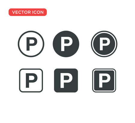 Parking Sign Symbol Vector Illustration Design Editable Resizable EPS 10のイラスト素材