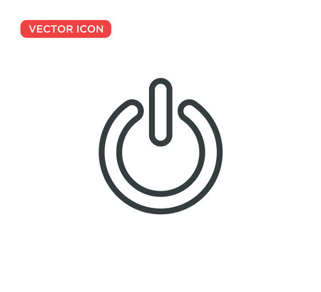 Power Button Icon Vector Illustration Design Editable Resizableのイラスト素材
