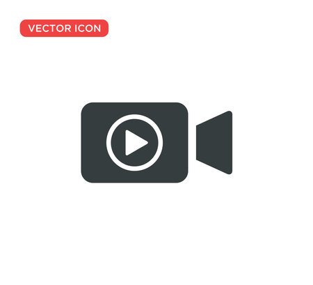 Video Camera Play Icon Vector Illustration Designのイラスト素材