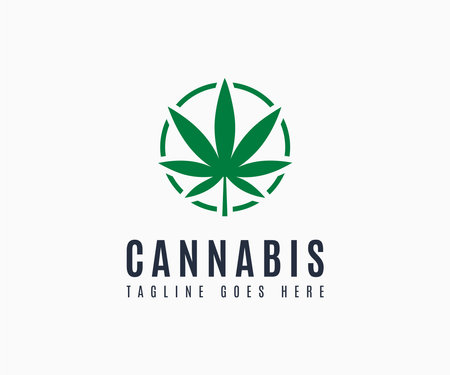 Cannabis Marijuana Leaf Logo Icon Vector Illustration Template Design Editable Resizable EPS 10のイラスト素材