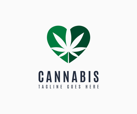 Cannabis Marijuana Leaf Logo Icon Vector Illustration Template Design Editable Resizable EPS 10のイラスト素材
