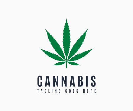 Cannabis Marijuana Leaf Logo Icon Vector Illustration Template Design Editable Resizable EPS 10のイラスト素材