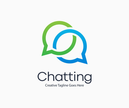 Creative Chat Speech Bubble Logo Icon Vector Illustration Template Design Editable Resizable EPS 10のイラスト素材
