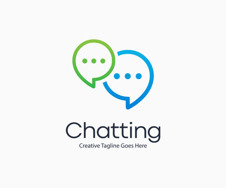 Creative Chat Speech Bubble Logo Icon Vector Illustration Template Design Editable Resizable EPS 10のイラスト素材