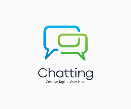 Creative Chat Speech Bubble Logo Icon Vector Illustration Template Design Editable Resizable EPS 10のイラスト素材