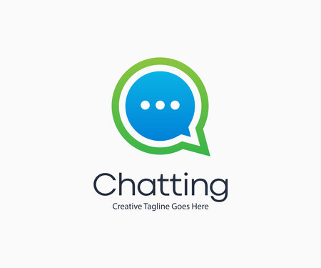 Creative Chat Speech Bubble Logo Icon Vector Illustration Template Design Editable Resizable EPS 10のイラスト素材