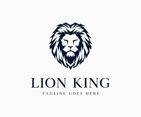 Luxury King Lion Logo Icon Vector Illustration Template Design Editable Resizableのイラスト素材