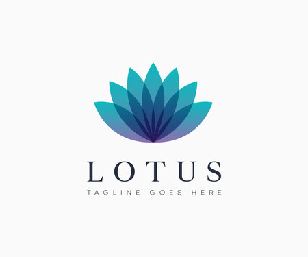 Lotus Flower Logo Icon Vector Illustration Template Design Editable Resizableのイラスト素材