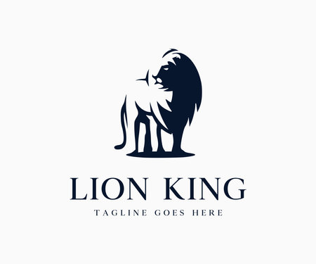 Luxury King Lion Logo Icon Vector Illustration Template Design Editable Resizableのイラスト素材
