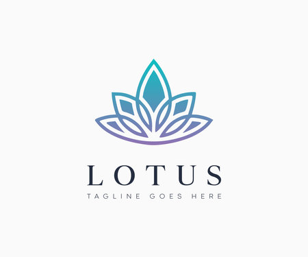 Lotus Flower Logo Icon Vector Illustration Template Design Editable Resizableのイラスト素材