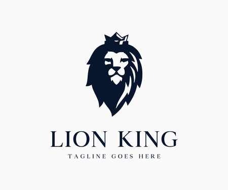 Luxury King Lion Logo Icon Vector Illustration Template Design Editable Resizableのイラスト素材