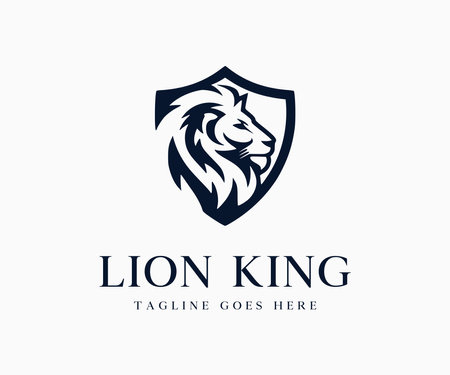 Luxury King Lion Logo Icon Vector Illustration Template Design Editable Resizableのイラスト素材