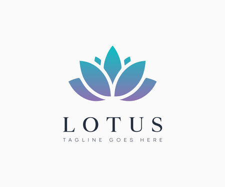 Lotus Flower Logo Icon Vector Illustration Template Design Editable Resizableのイラスト素材