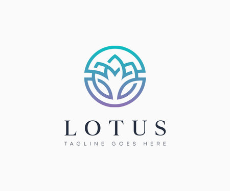 Lotus Flower Logo Icon Vector Illustration Template Design Editable Resizableのイラスト素材