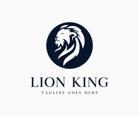 Luxury King Lion Logo Icon Vector Illustration Template Design Editable Resizableのイラスト素材