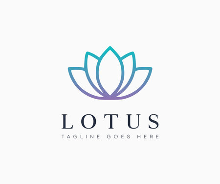 Lotus Flower Logo Icon Vector Illustration Template Design Editable Resizableのイラスト素材