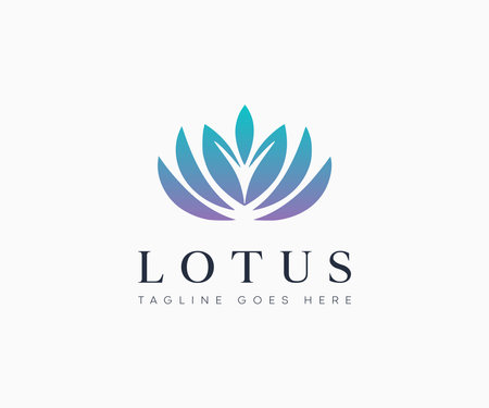 Lotus Flower Logo Icon Vector Illustration Template Design Editable Resizableのイラスト素材