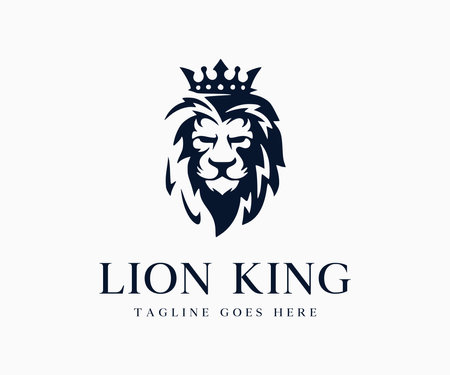Luxury King Lion Logo Icon Vector Illustration Template Design Editable Resizableのイラスト素材