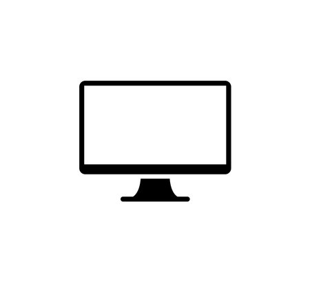Monitor Computer Icon Logo Vector Illustration Design Editable Resizableのイラスト素材