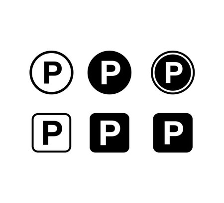 Parking Sign Symbol Icon Logo Vector Illustration Design Editable Resizableのイラスト素材