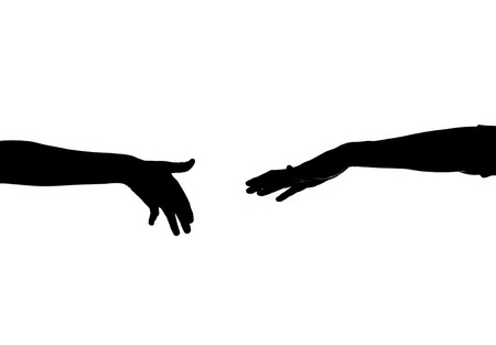 stretching handsの写真素材