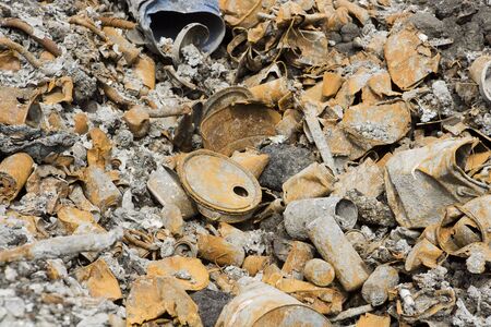 Rusty metal garbageの写真素材