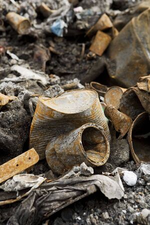 Rusty metal garbageの写真素材