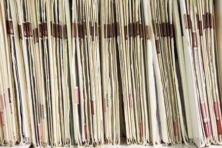 Files organized on shelfの写真素材